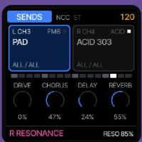 FX: one tap and you're on the sends
